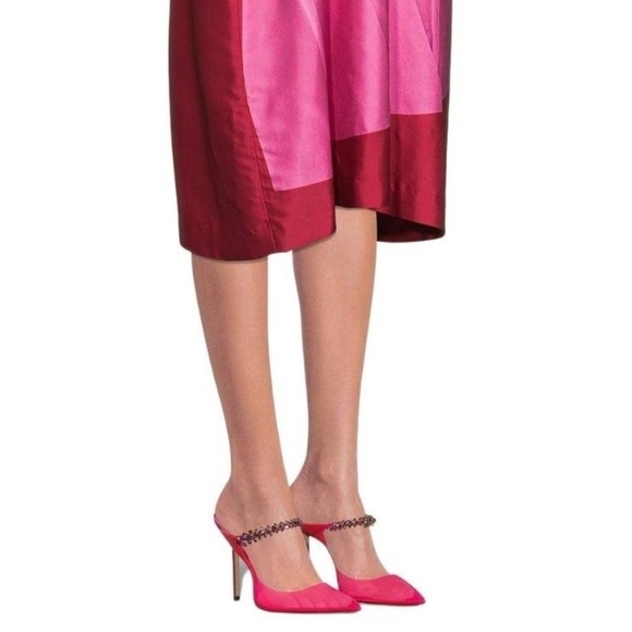 JIMMY CHOO Hot Pink Plexi Crystal Bing 100mm pointed toe pumps EU 39 - Picture 2 of 12
